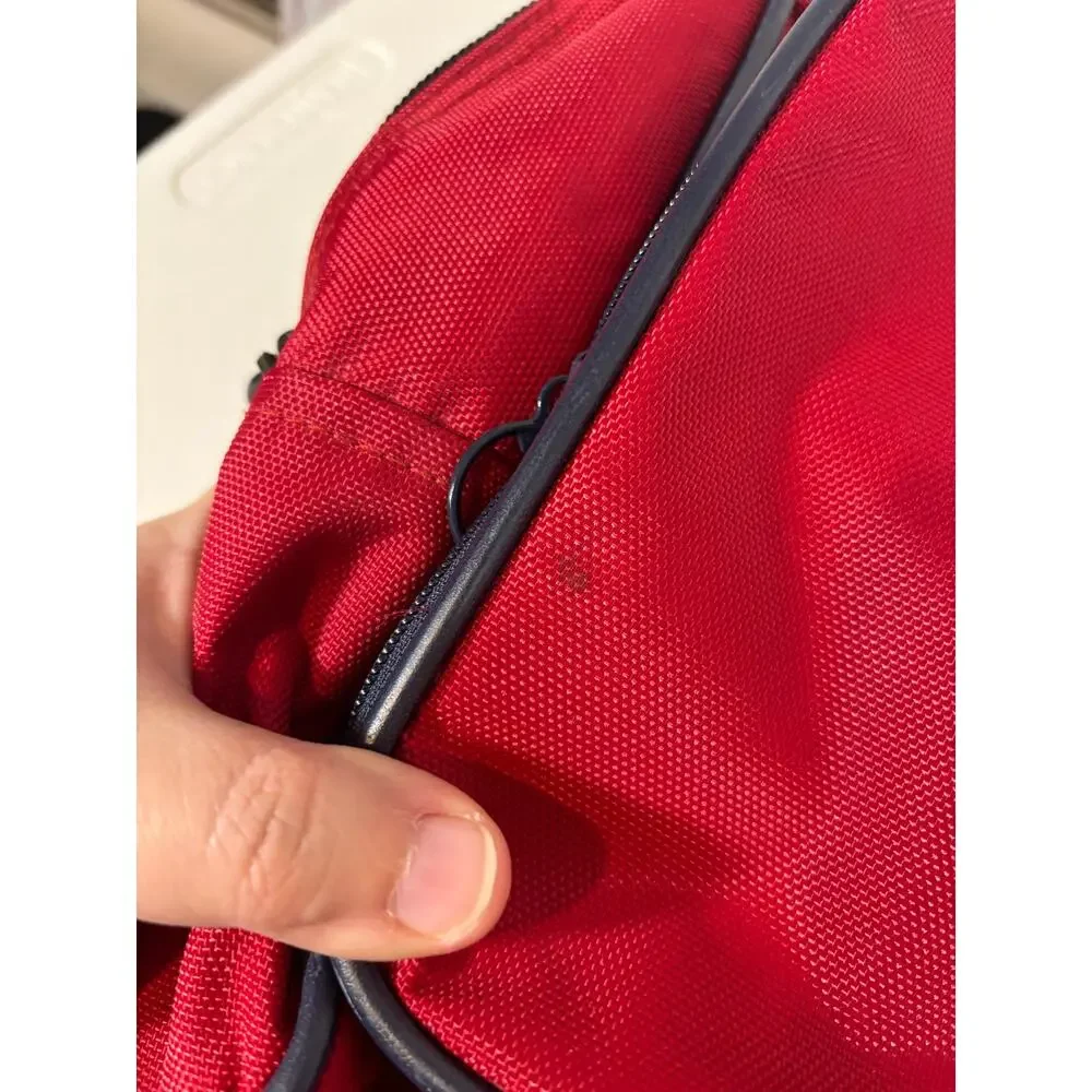 Lands' End Vintage 90s Red Travel Nylon Carry-On Weekend Luggage Tote Bag